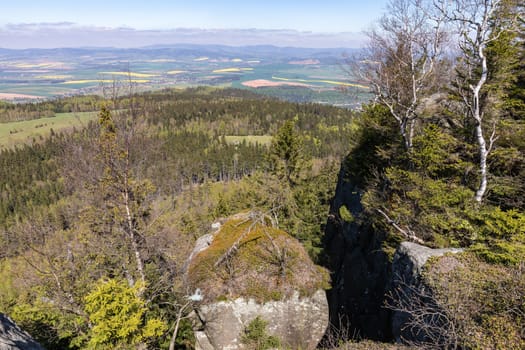 Stolowe Mountains National Park. View from Szczeliniec Wielki near Kudowa-Zdroj, Lower Silesia, Poland.