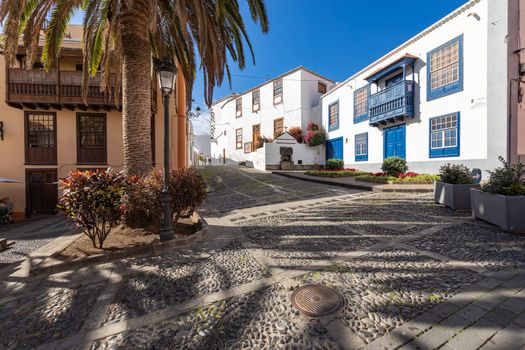 Santa Cruz, capital city of the island La Palma. Traditional architecture. Canary Islands, Spain.