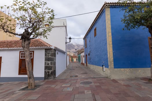 Beautiful colorful streets of old colonial town in Los Llanos de Aridane in La Palma Island, Canary Islands, Spain.