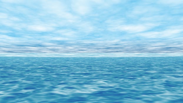 blue sea at horizon abstract background 3d render