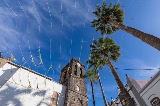 Old baroque chuch of Iglesia El Salvador in the center of Santa Cruz De La Palma. Canary Islands, Spain.