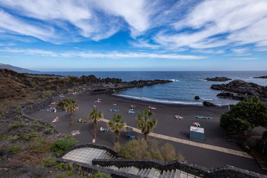 View on the Los Cancajos beach in La Palma, Canary islands, Spain.