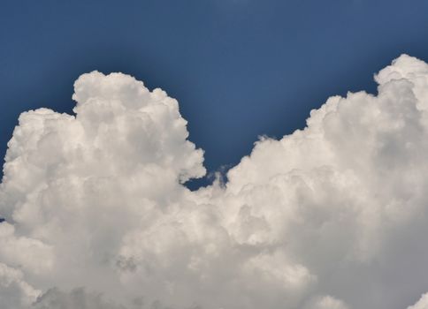 zoom big clouds in blue sky landscape