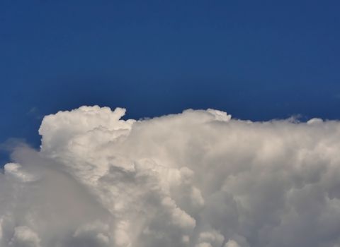 zoom big clouds in blue sky landscape