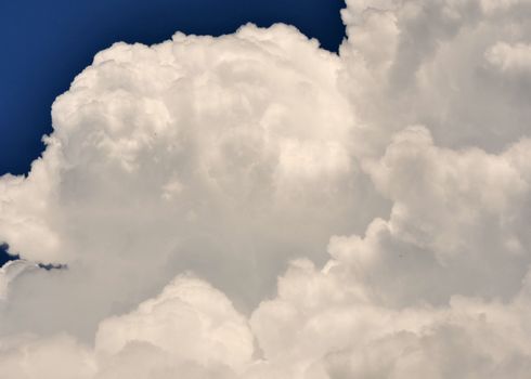 zoom big clouds in blue sky landscape