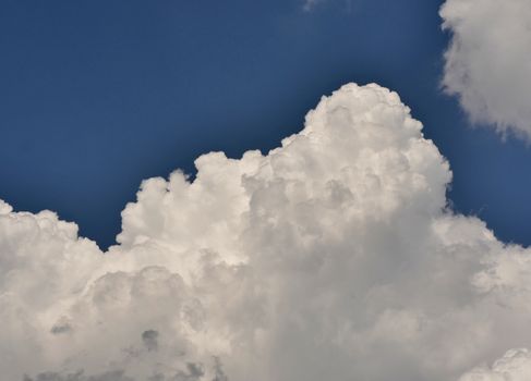 zoom big clouds in blue sky landscape