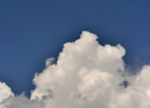 zoom big clouds in blue sky landscape