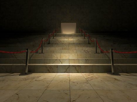 3ds rendered image of the marble stair 