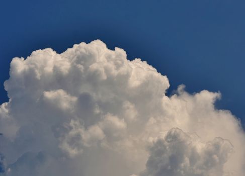 zoom big clouds in blue sky landscape