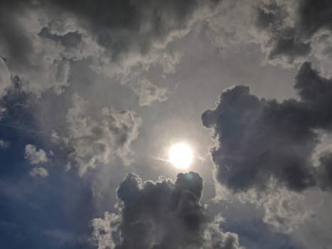 clouds blue sky sun ray, natural landscape