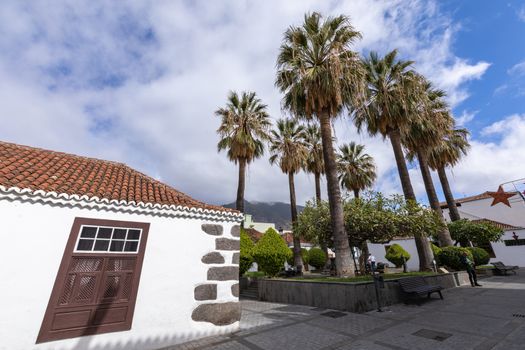 Beautiful colorful streets of old colonial town in Los Llanos de Aridane in La Palma Island, Canary Islands, Spain.