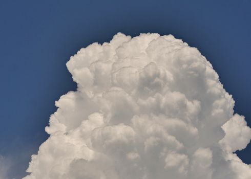 zoom big clouds in blue sky landscape