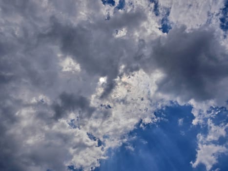 clouds blue sky sun ray, natural landscape