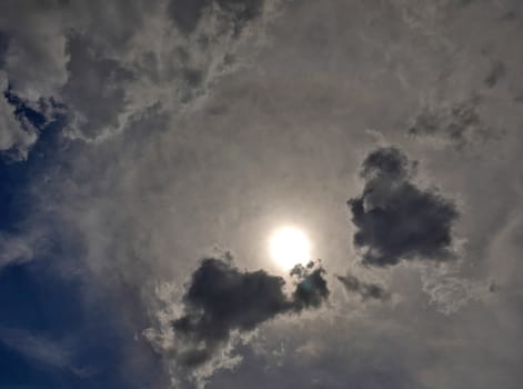 clouds blue sky sun ray, natural landscape