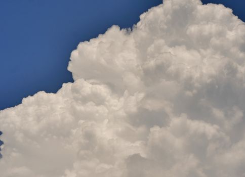 zoom big clouds in blue sky landscape