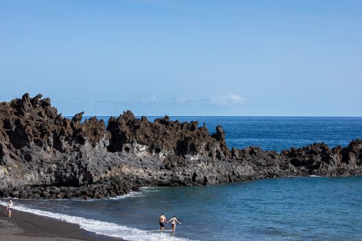 View on the Los Cancajos beach in La Palma, Canary islands, Spain.