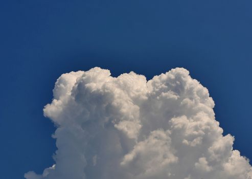 zoom big clouds in blue sky landscape