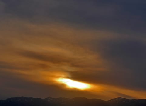 beautiful golden sunset light at sky landscape