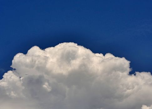 zoom big clouds in blue sky landscape