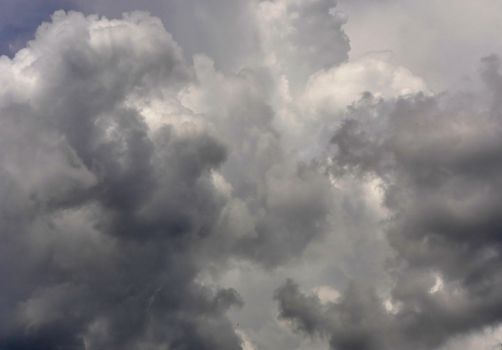 zoom big clouds in blue sky landscape