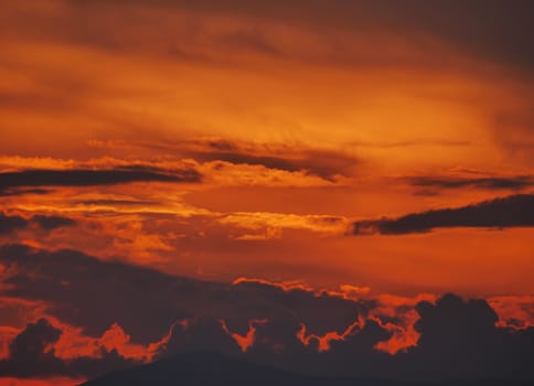 beautiful golden sunset light at sky landscape