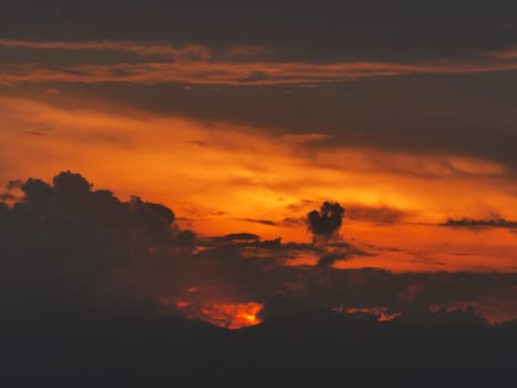 beautiful golden sunset light at sky landscape