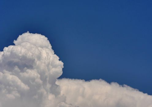 zoom big clouds in blue sky landscape