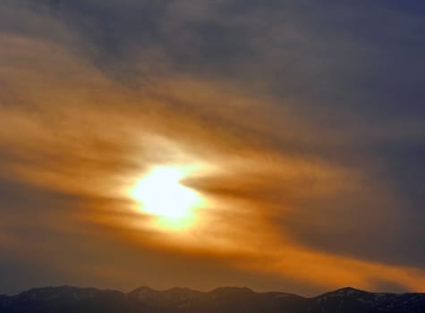 beautiful golden sunset light at sky landscape