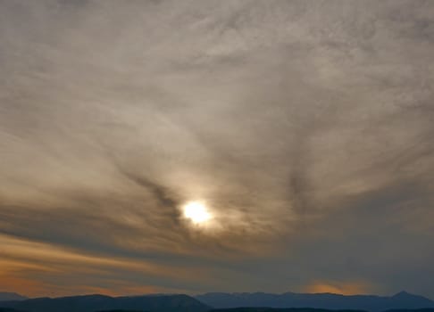 beautiful golden sunset light at sky landscape