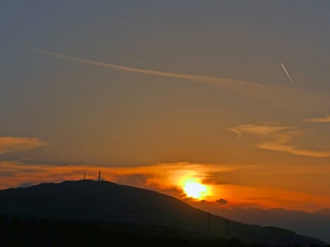 beautiful golden sunset light at sky landscape