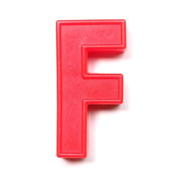 Magnetic uppercase letter F of the British alphabet