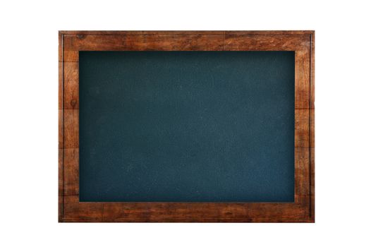 Blackboard with wooden frame against of white isolated background