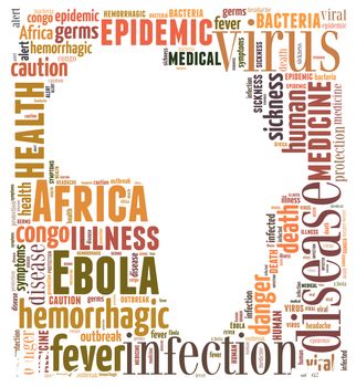 Words cloud illustration about the spread of Ebola in Africa