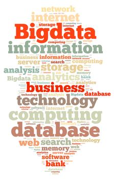 Illustration with word cloud on Big data