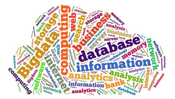 Illustration with word cloud on Big data