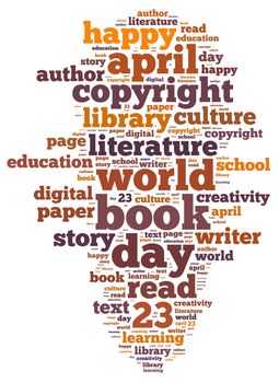 Illustration word cloud on world book day