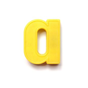 Magnetic lowercase letter A of the British alphabet