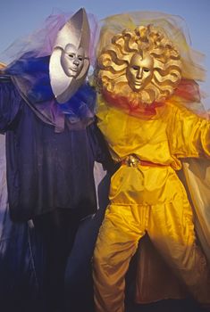 VENICE CARNIVAL COSTUMES, VENICE, ITALY, ITALIEN. FEBRUARY  Stunning costumes at the Venice Carnival in Italy part of the week of festivity and celebration