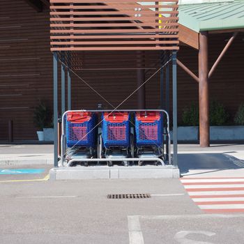 shopping cart trolley basket used in supermarket