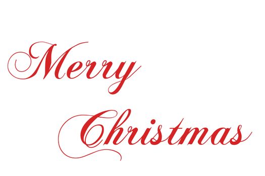 Merry Christmas red hand lettering inscription to winter holiday design
