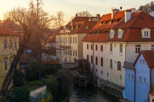 Kampa Island with Certovka River and Watermill in Old Prague, Czech Republic