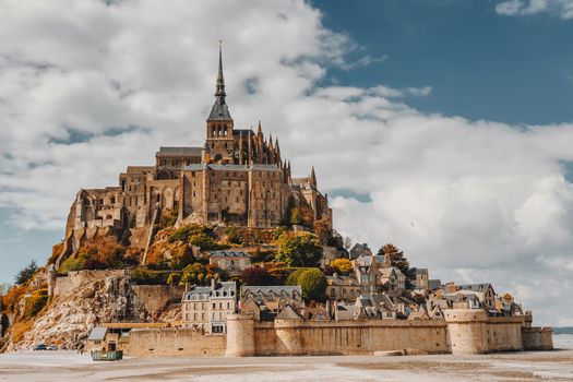 Magnificent Mont Saint Michel cathedral on the island, Normandy, Northern France, Europe