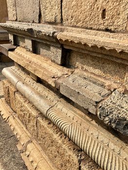 Beautiful view of stone carving in the Brihadeeswar temple