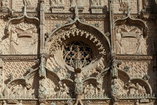 Valladolid, Spain - 8 December 2018: Iglesia de San Pablo (St. Paul's Convent church), detail of upper facade
