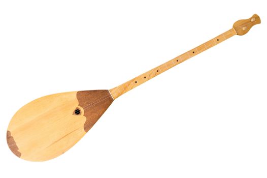 Dombra isolated on white. Clipping path included. Traditional Musical instrument of nomad.