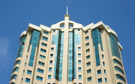 Modern residential building of Capital Center (Stolichniy Center) in Almaty, Kazakhstan. 