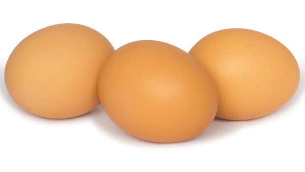 Eggs on a white background. Clipping path included.