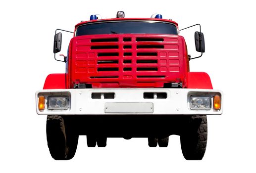 Fire truck isolated on white. Clipping path included.