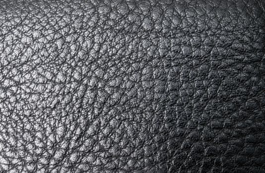 Close up of black leather background.