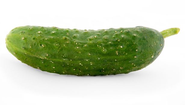 Green cucumber over white background. Clipping path.